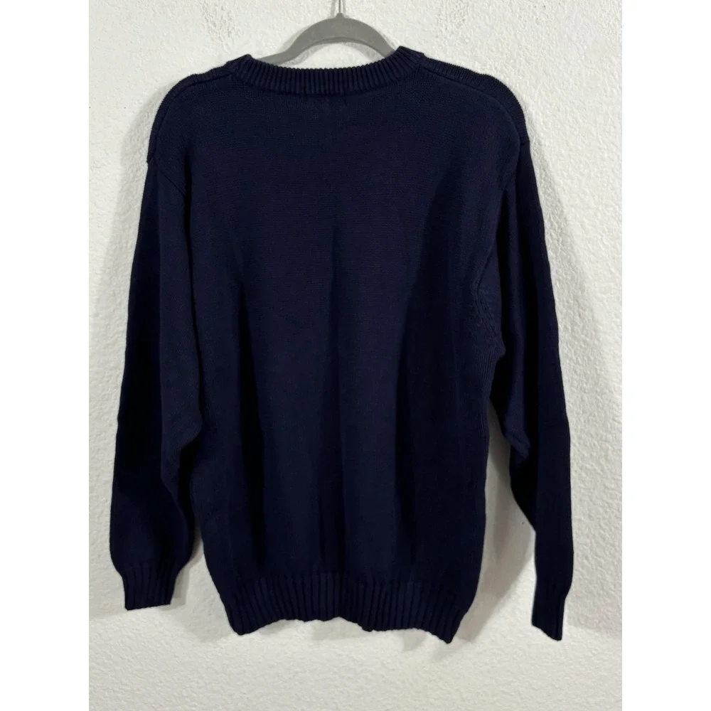 Vintage IZOD Sweater Mens Large Navy Crewneck‎ Cotton Crew Classics Nautical 90s